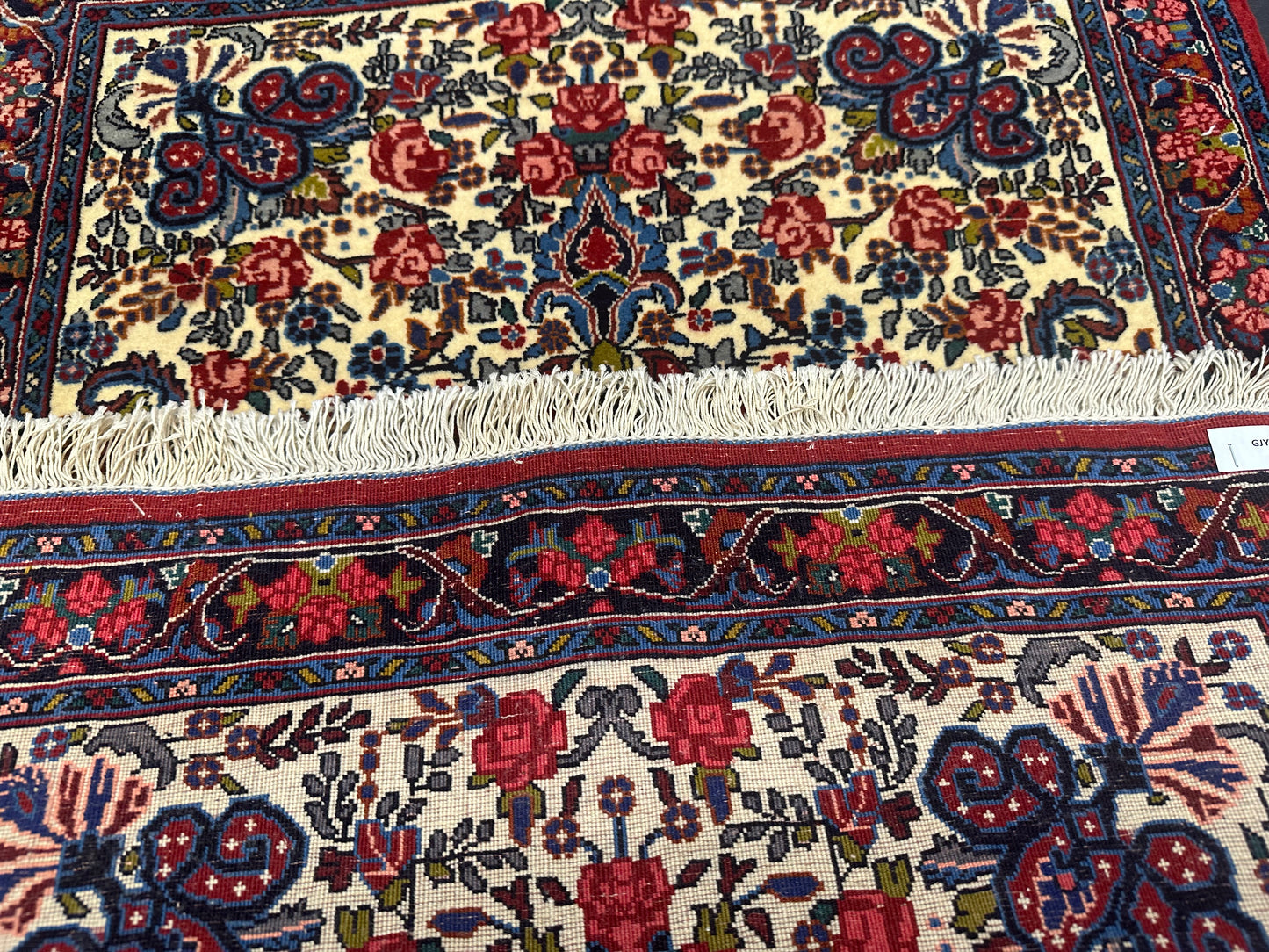 Orientteppich handgeknüpft  Rosen Bidjar Naturfarben 95x74cm