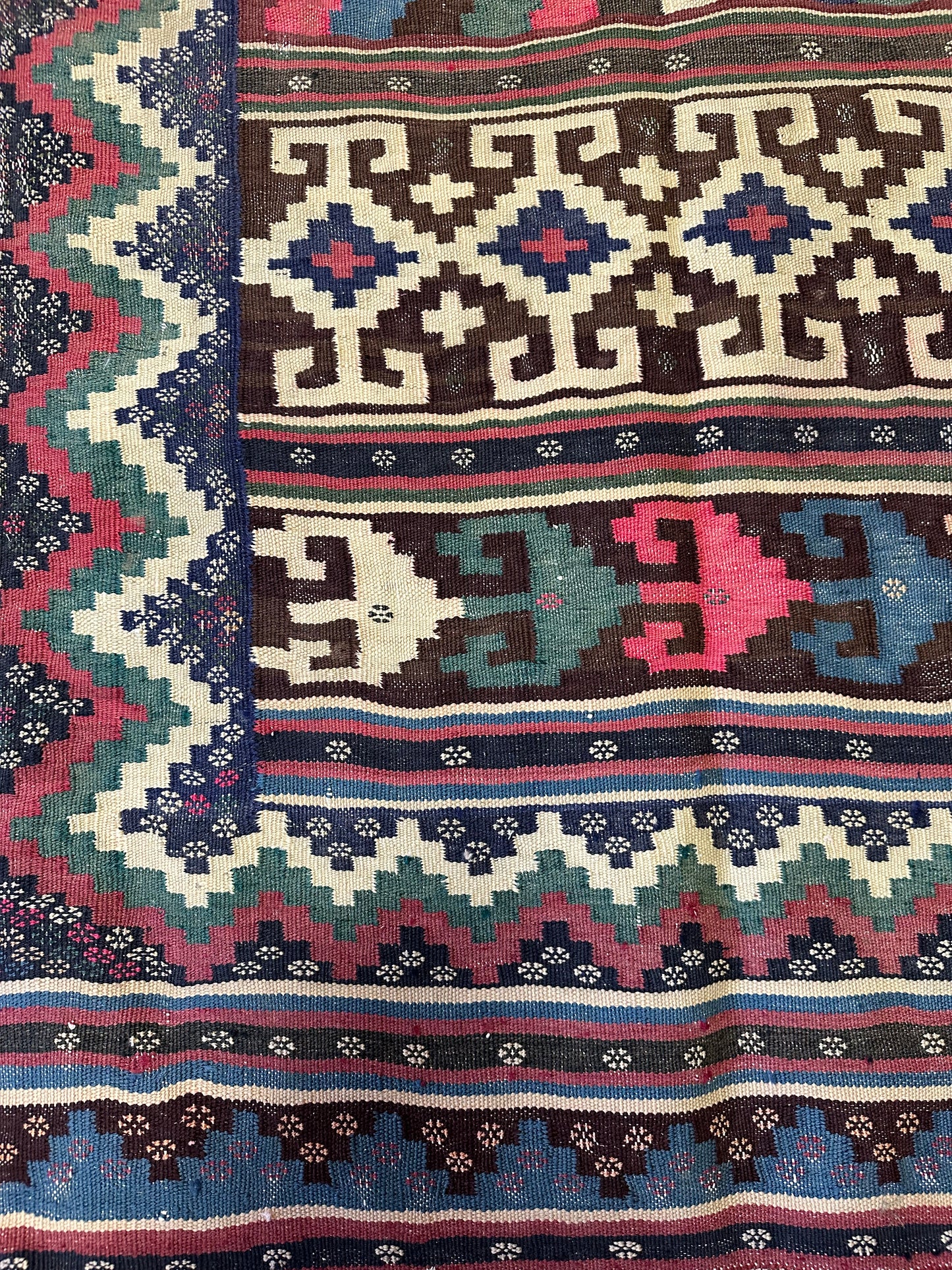 Orientteppich handgeknüpft Kazak Kelim 150x226 cm Wolle antik
