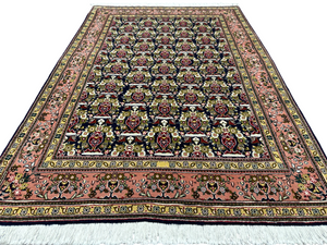 Orientteppich handgeknüpft Täbriz Vasenmuster mit Seide 150x104