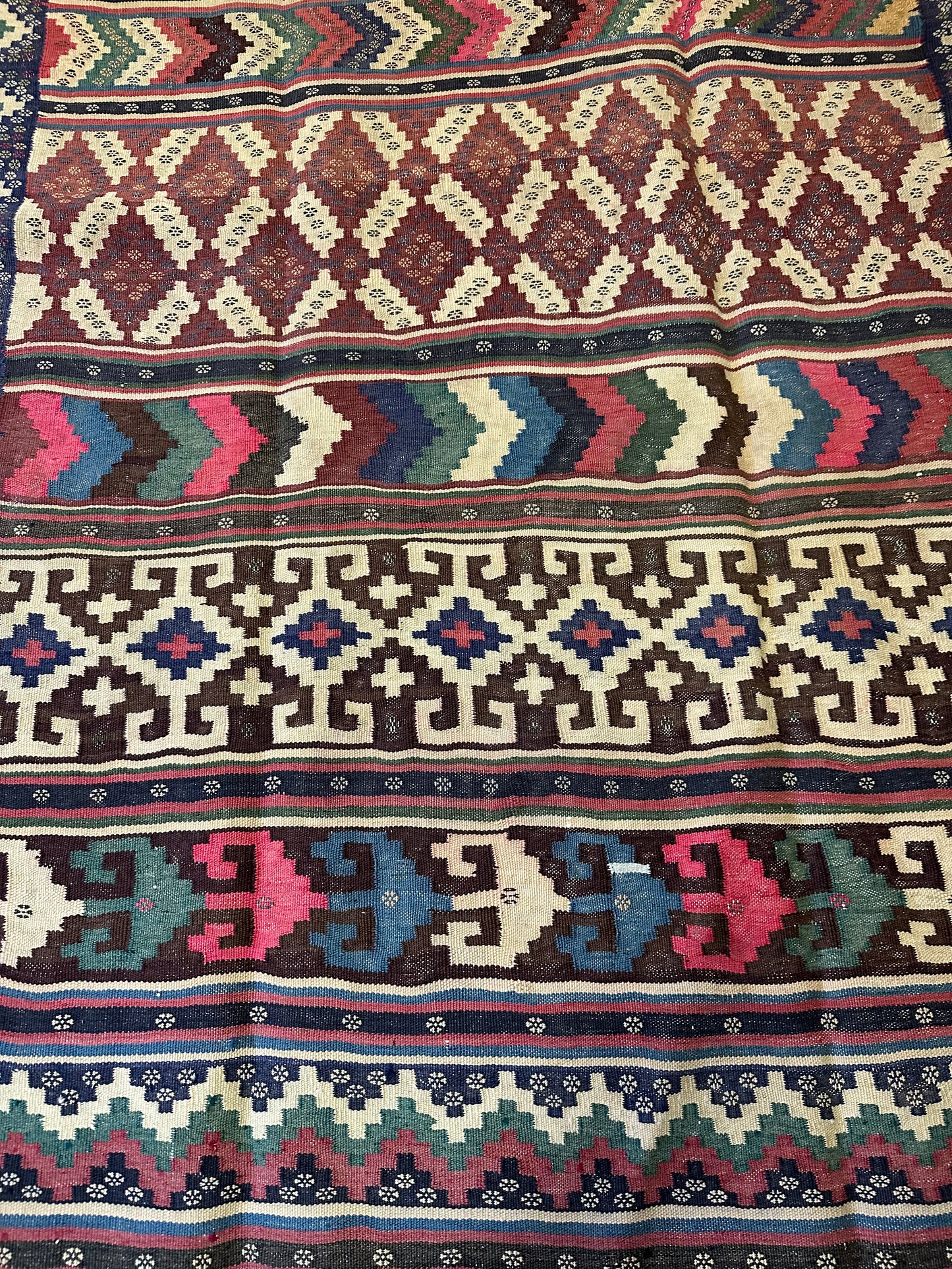 Orientteppich handgeknüpft Kazak Kelim 150x226 cm Wolle antik