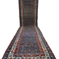 Orientteppich handgeknüpft Kazak Läufer 453x115 cm Wolle antik