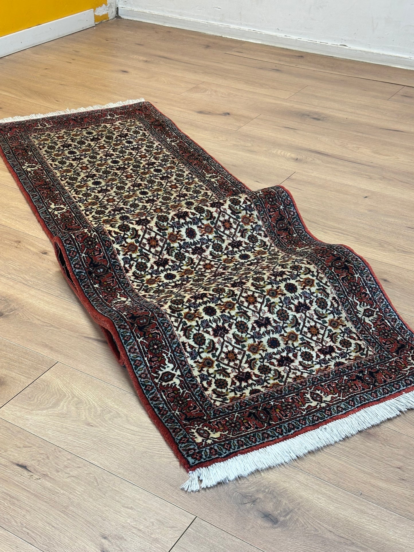 Bidjar Läufer Korkwolle mit floralem Rautenmotiv feine Knüpfung