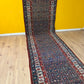 Orientteppich handgeknüpft Kazak Läufer 453x115 cm Wolle antik
