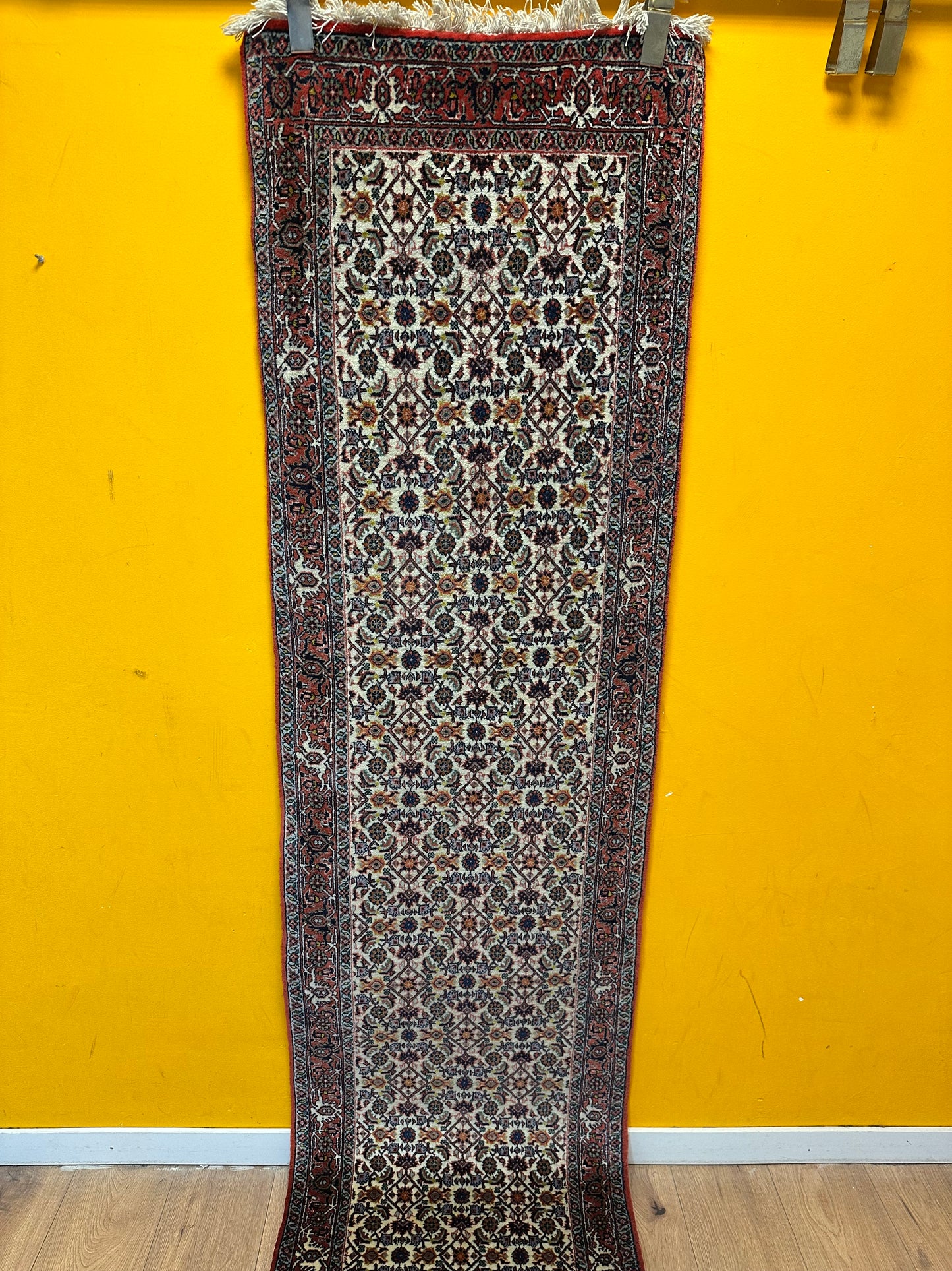 Bidjar Läufer Korkwolle mit floralem Rautenmotiv feine Knüpfung