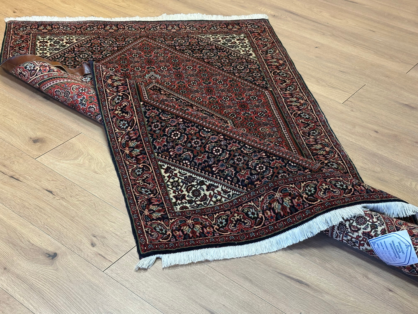 Bidjar Teppich Korkwolle mit Medaillon florales Allover Muster