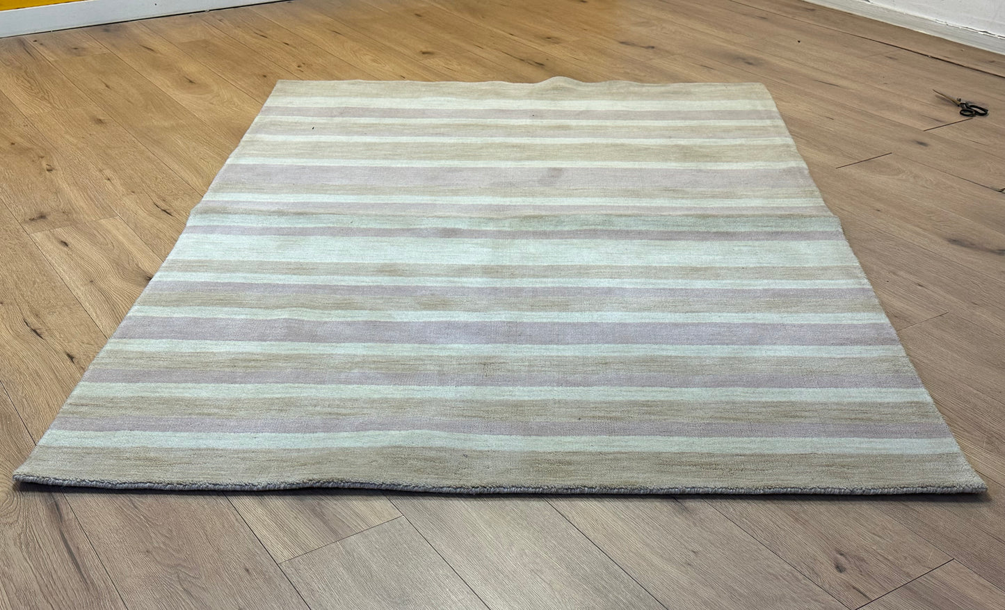 Gabbeh Teppich Schurwolle mit Streifenmuster in Naturtönen