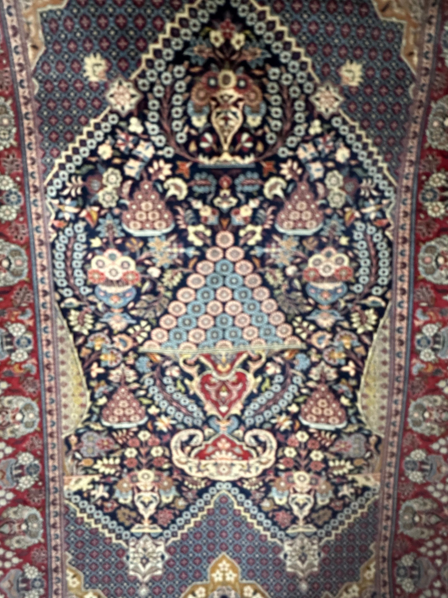 Orientteppich handgeknüpft Keschan 210x142 cm Korkwolle Lebensbaum