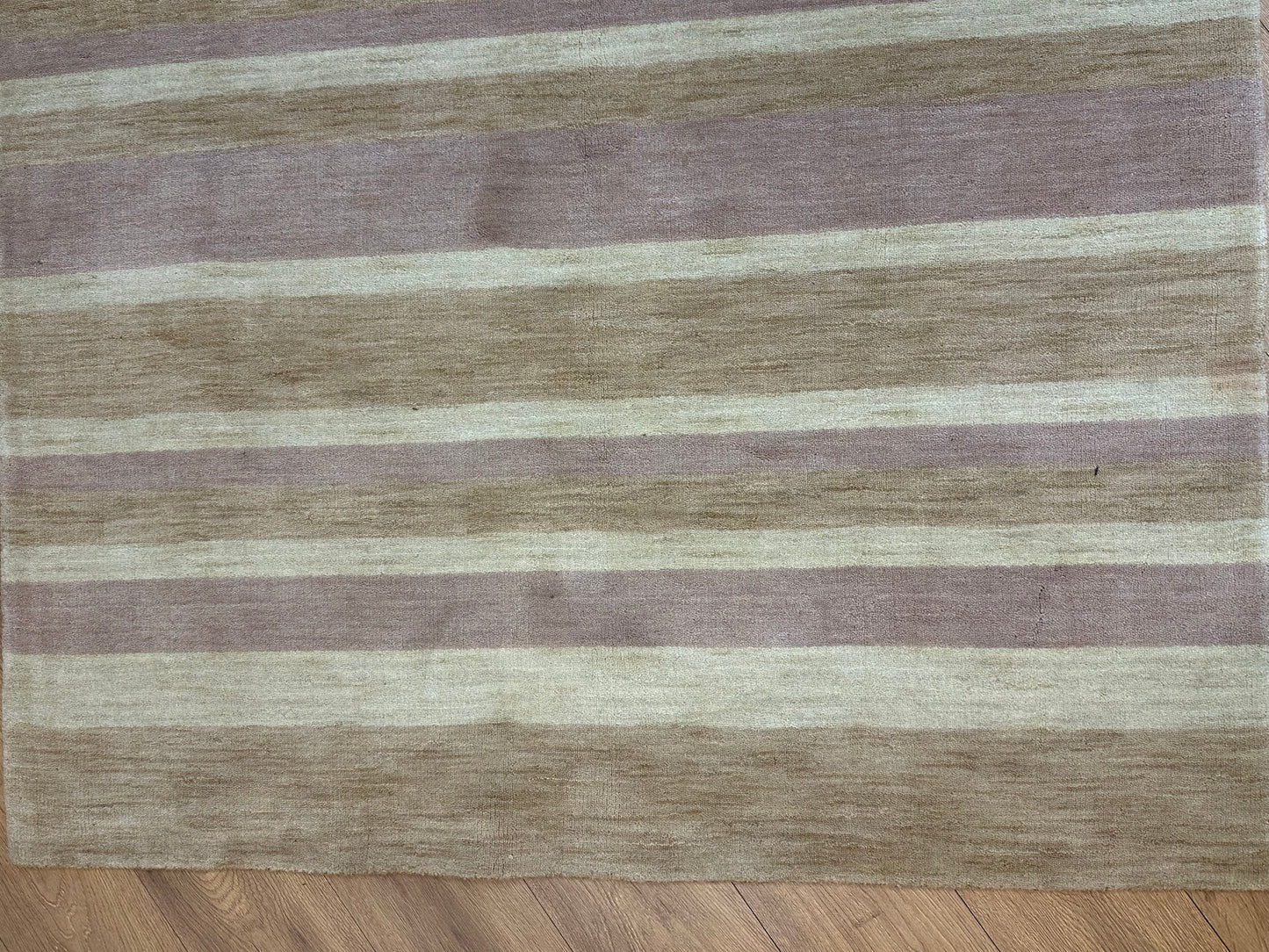 Gabbeh Teppich Schurwolle mit Streifenmuster in Naturtönen