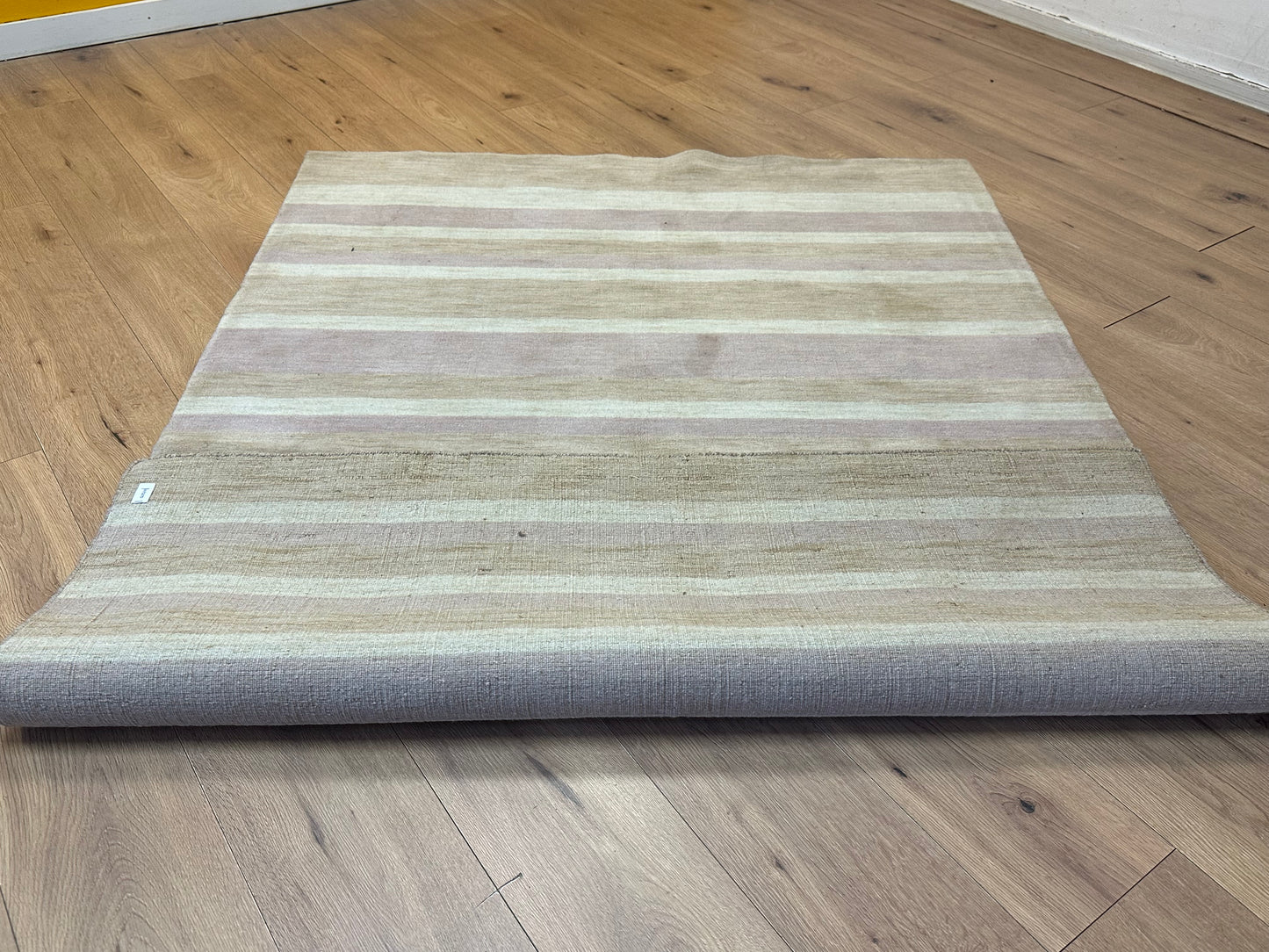 Gabbeh Teppich Schurwolle mit Streifenmuster in Naturtönen