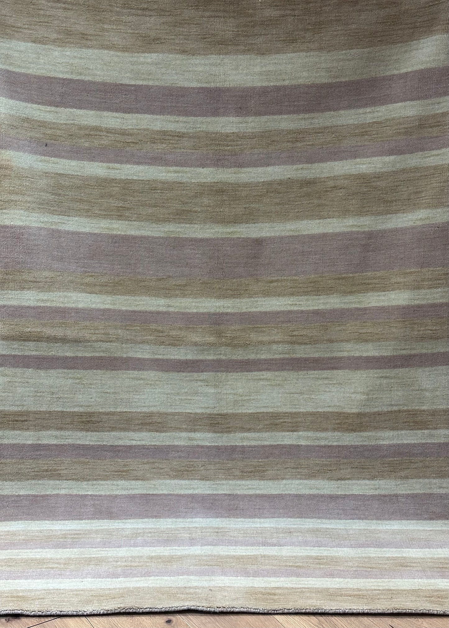 Gabbeh Teppich Schurwolle mit Streifenmuster in Naturtönen