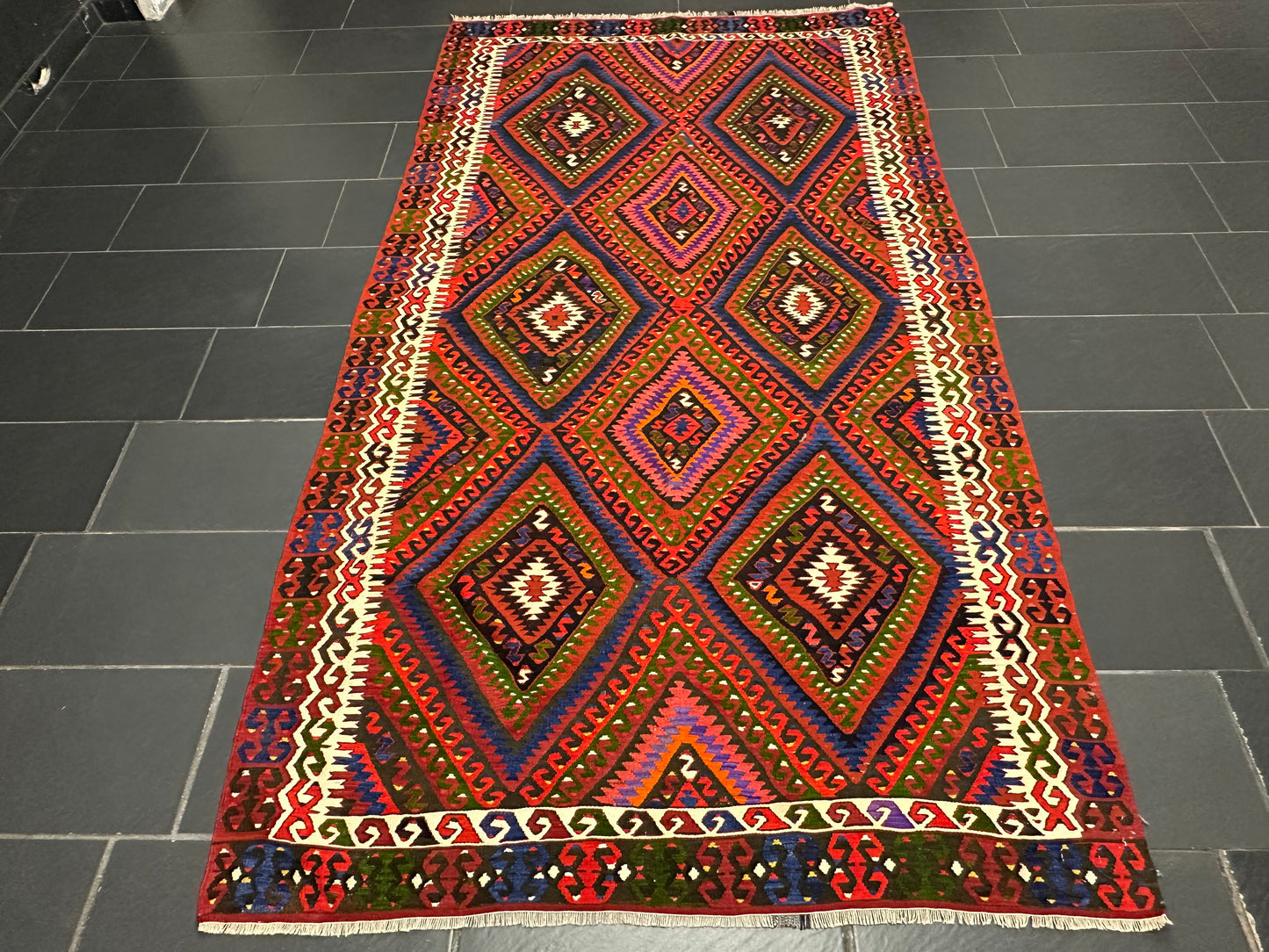 Orientteppich handgeknüpft Kelim antik Naturfarben 287 × 160 cm
