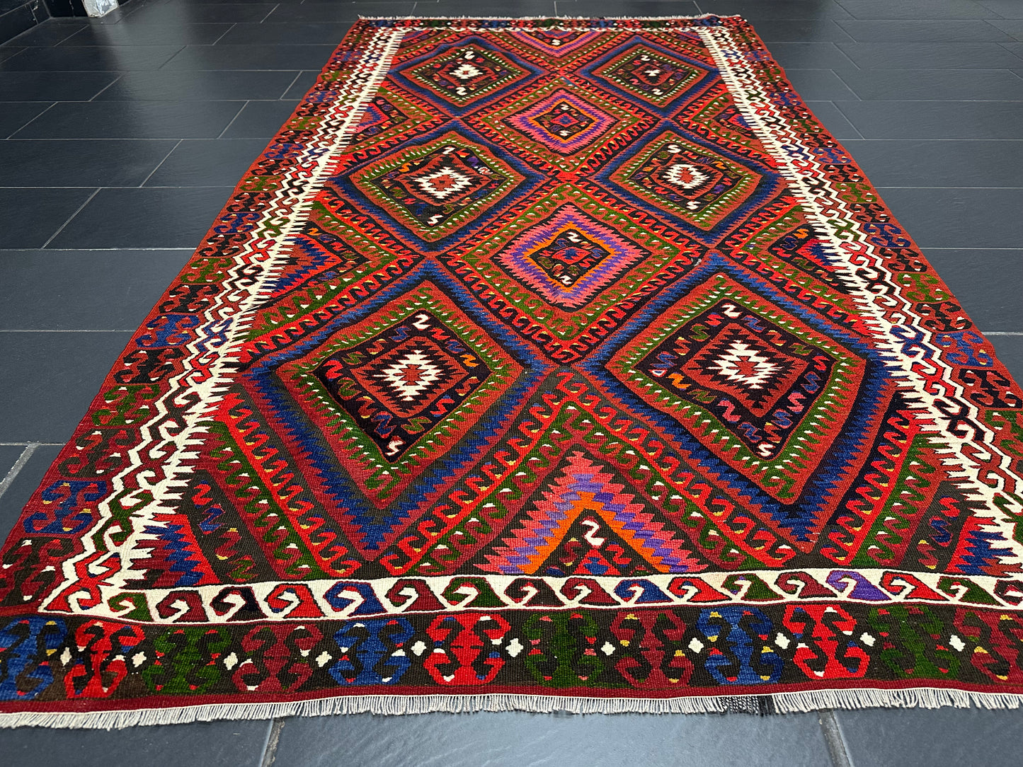 Orientteppich handgeknüpft Kelim antik Naturfarben 287 × 160 cm
