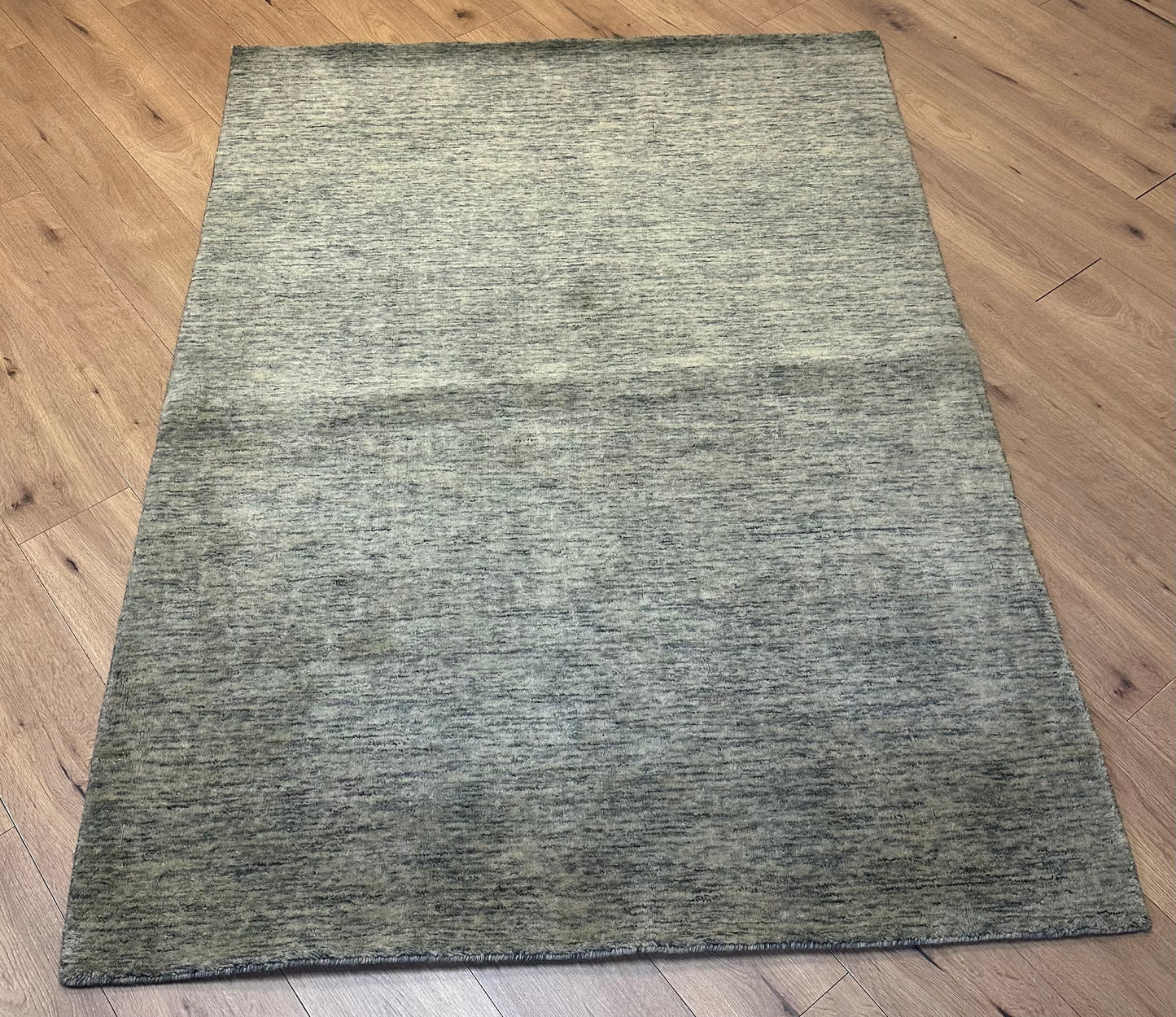 Gabbeh Teppich Schurwolle in Melange Grüntönen