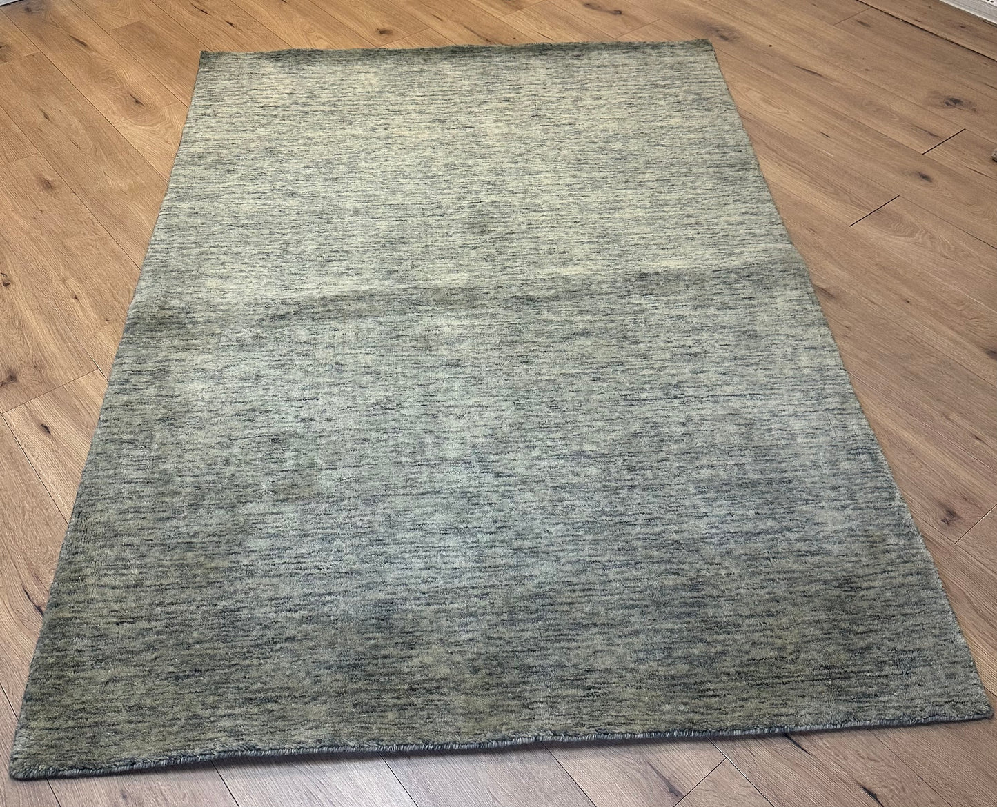 Gabbeh Teppich Schurwolle in Melange Grüntönen