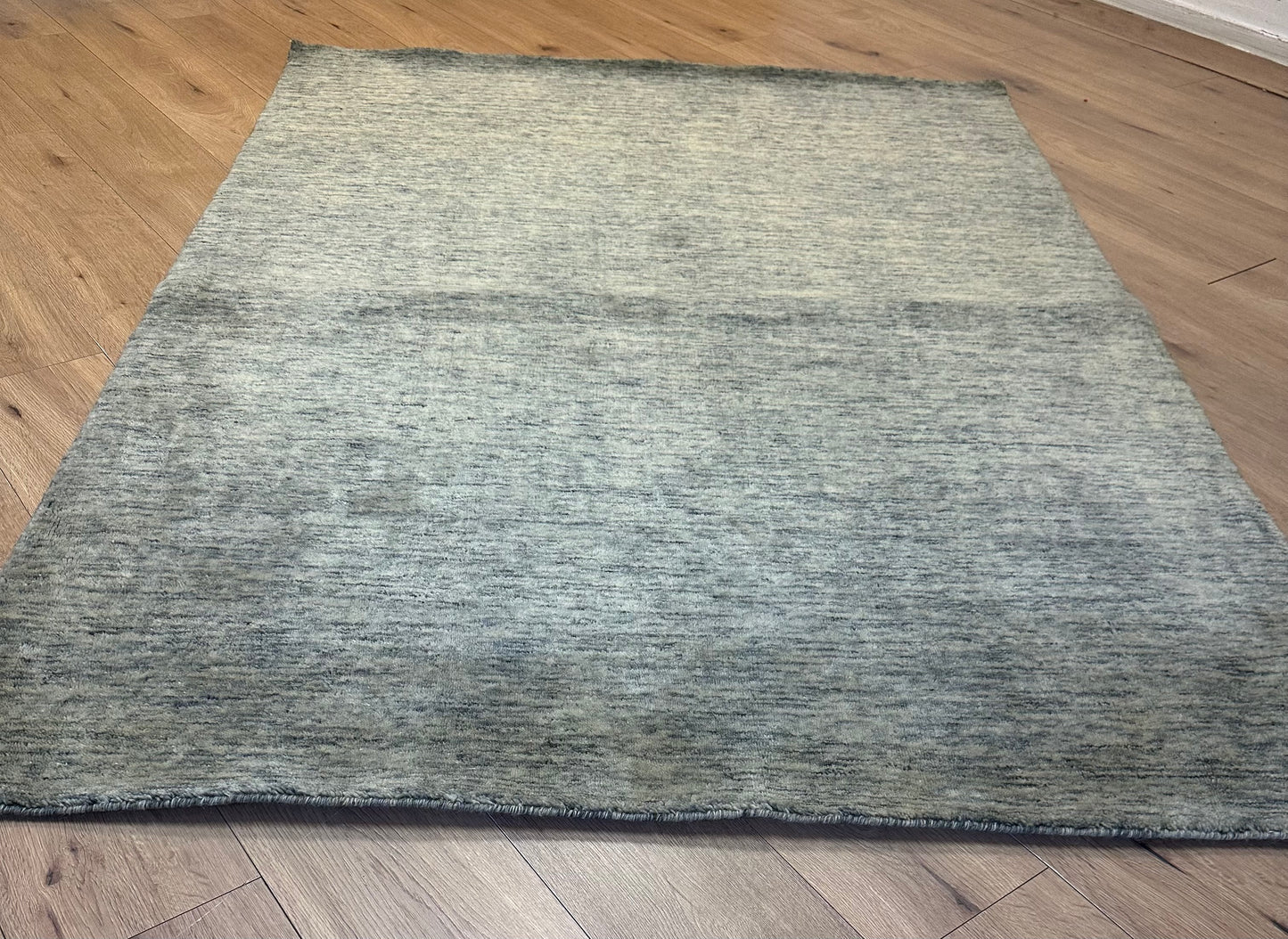 Gabbeh Teppich Schurwolle in Melange Grüntönen