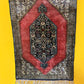 Orientteppich handgeknüpft Ghom 90x61 cm Seide Medaillon fein