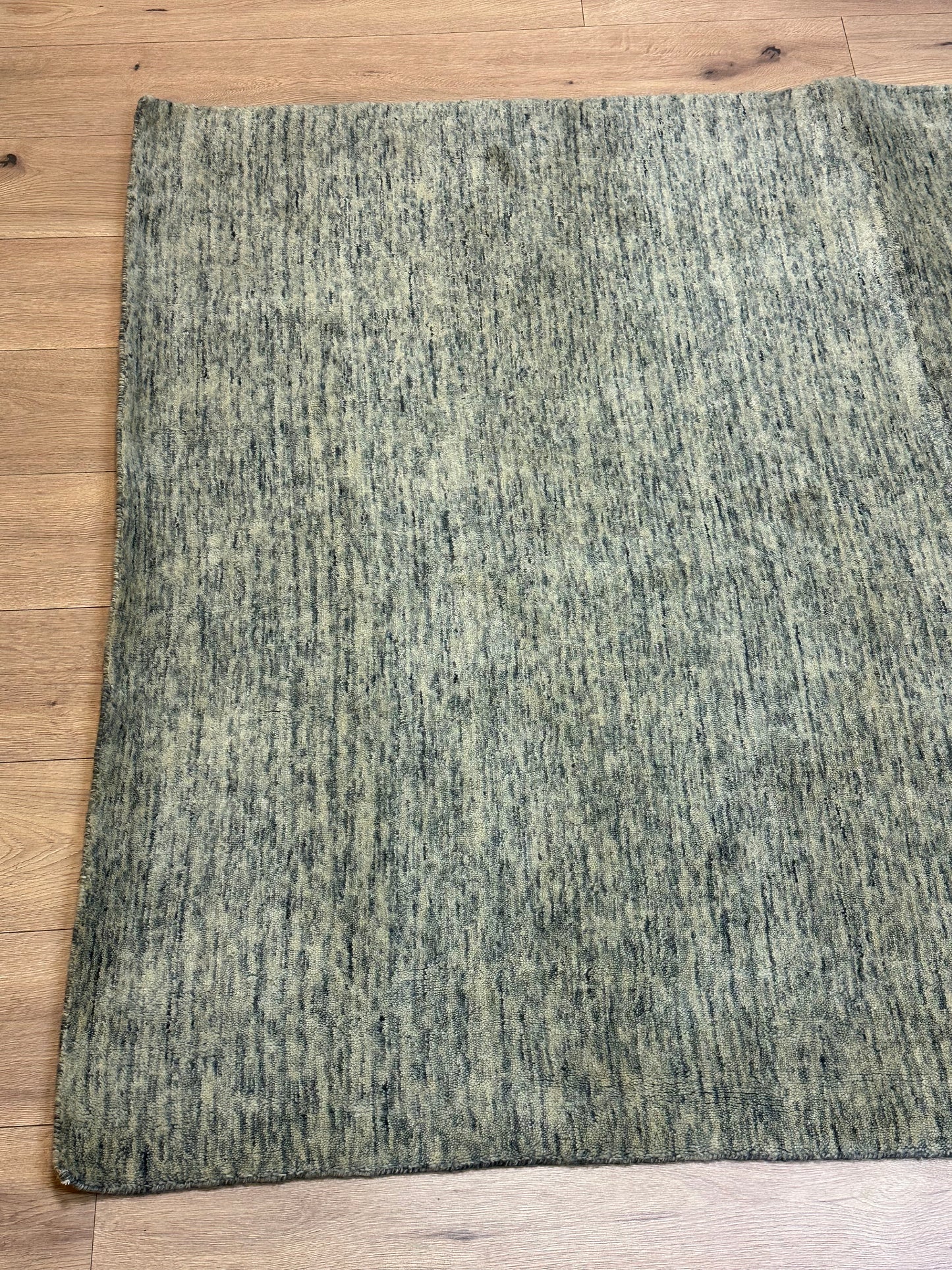 Gabbeh Teppich Schurwolle in Melange Grüntönen