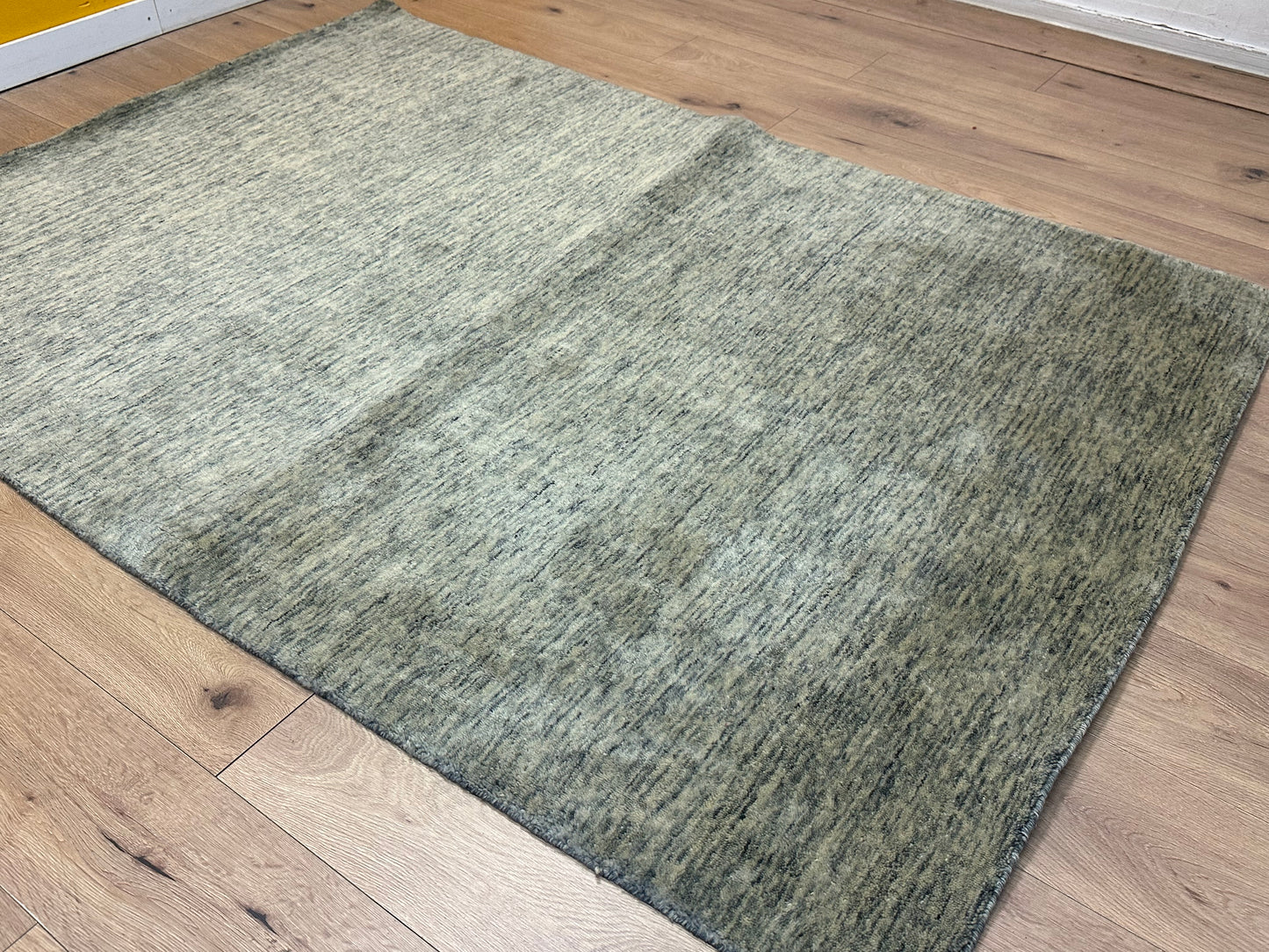 Gabbeh Teppich Schurwolle in Melange Grüntönen