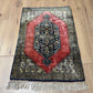 Orientteppich handgeknüpft Ghom 90x61 cm Seide Medaillon fein