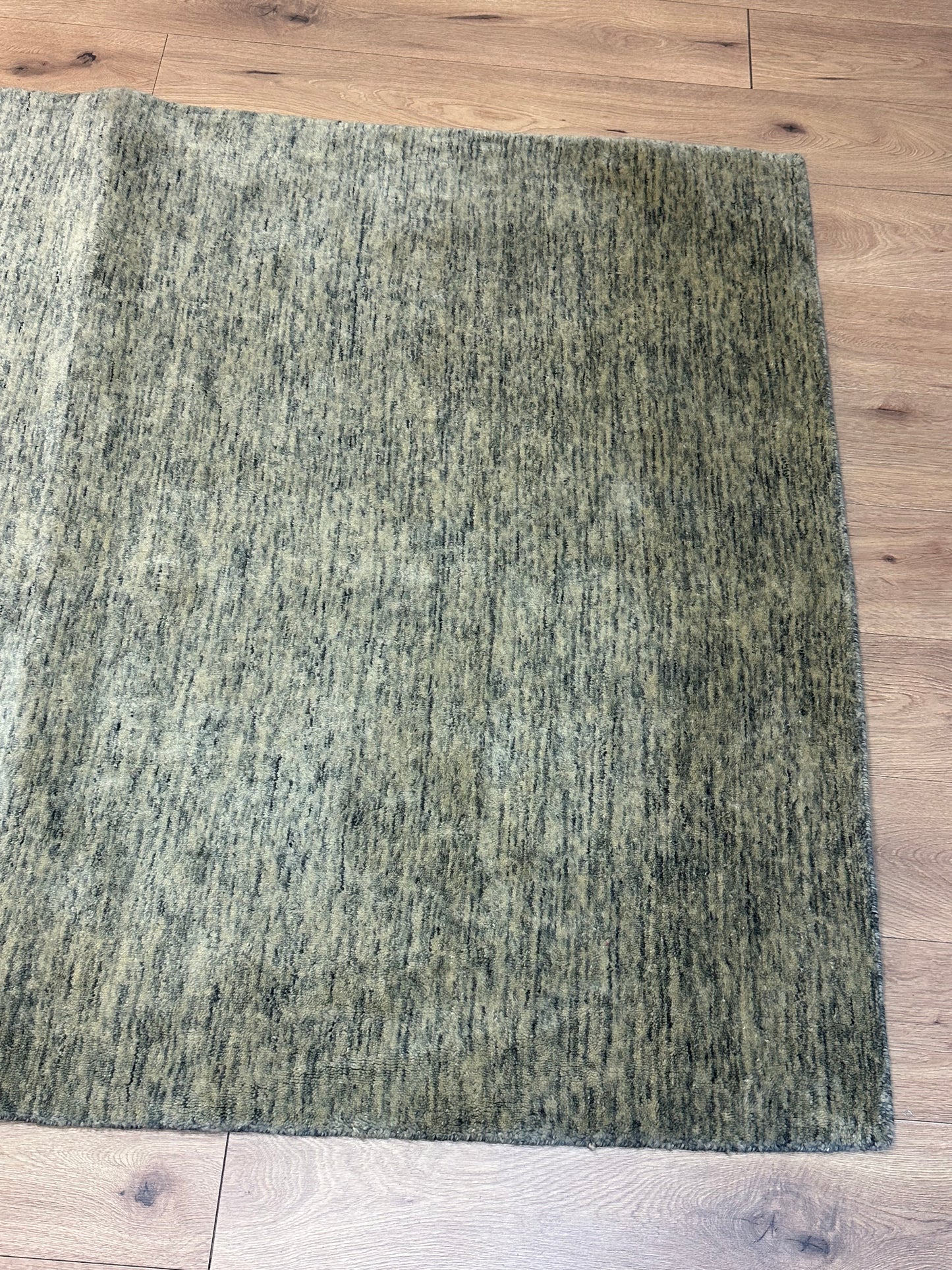 Gabbeh Teppich Schurwolle in Melange Grüntönen