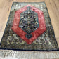 Orientteppich handgeknüpft Ghom 90x61 cm Seide Medaillon fein