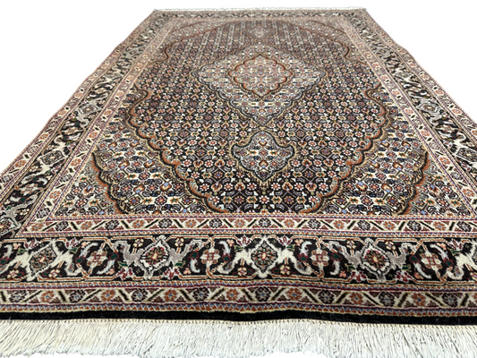 Orientteppich handgeknüpft Täbriz Autüh mit Seide 160 × 103 cm