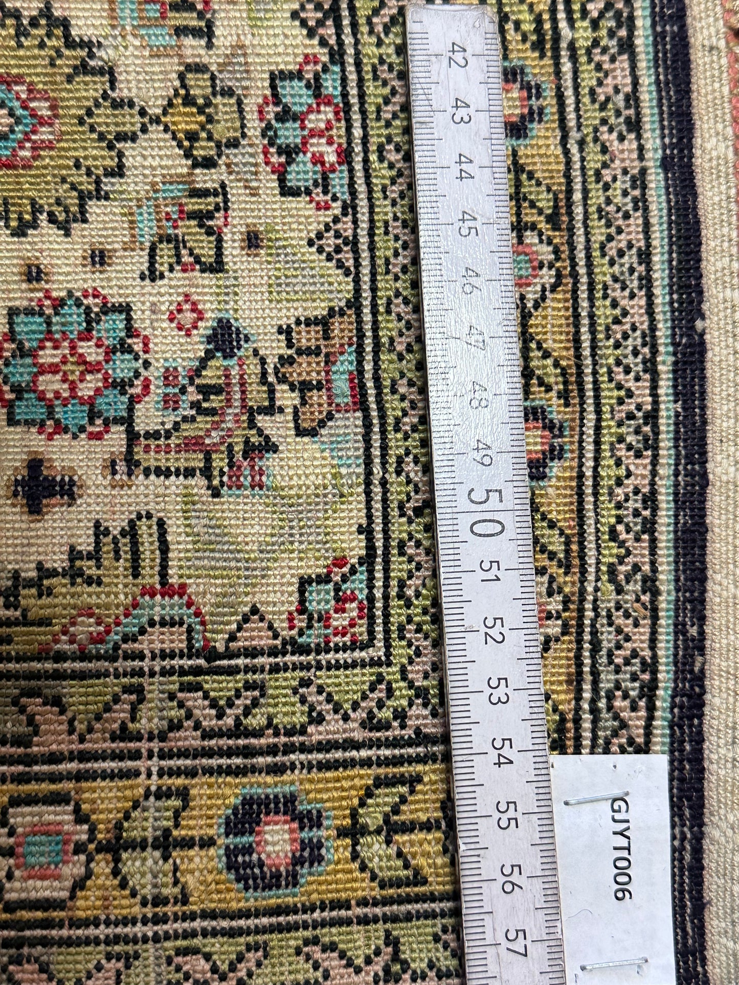 Orientteppich handgeknüpft Keschan 210x140 cm Korkwolle floral