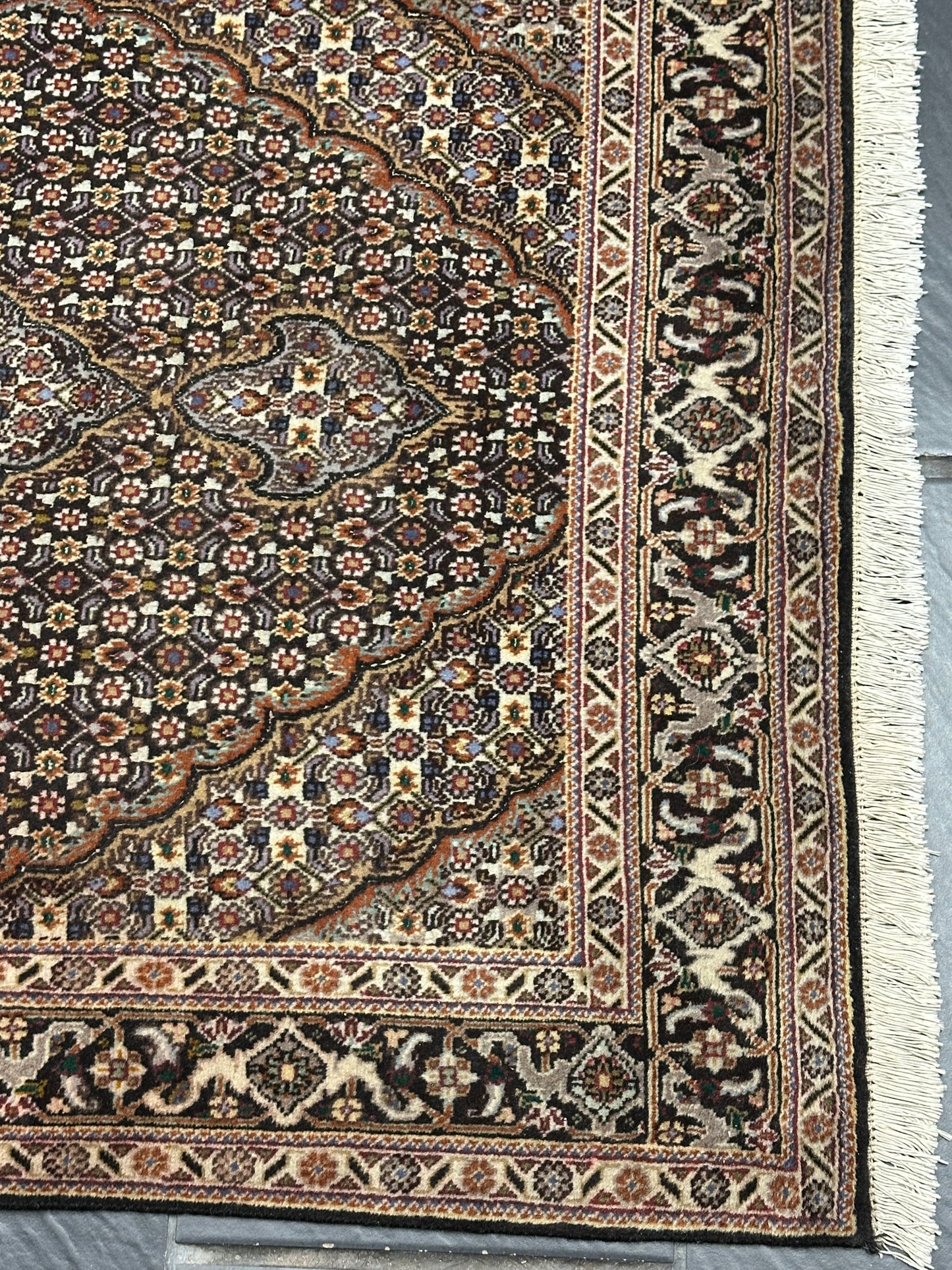 Orientteppich handgeknüpft Täbriz Autüh mit Seide 160 × 103 cm