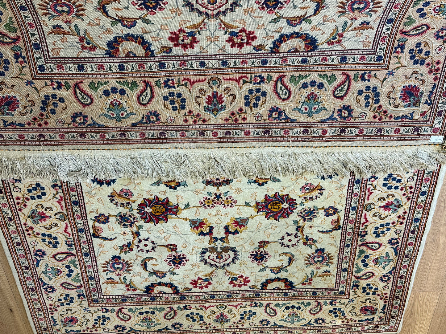 Orientteppich handgeknüpft Keschan 210x140 cm Korkwolle floral