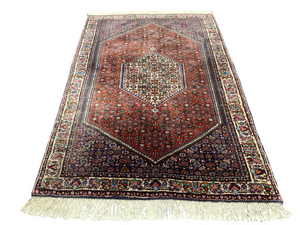 Orientteppich handgeknüpft Bidjar Medaillon Wolle 133 × 92 cm