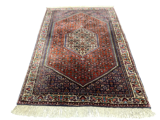 Orientteppich handgeknüpft Bidjar Medaillon Wolle 133 × 92 cm