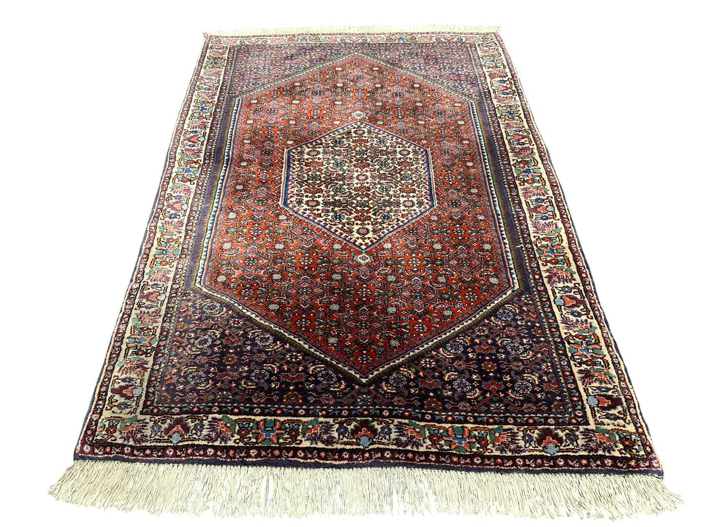 Orientteppich handgeknüpft Bidjar Medaillon Wolle 133 × 92 cm