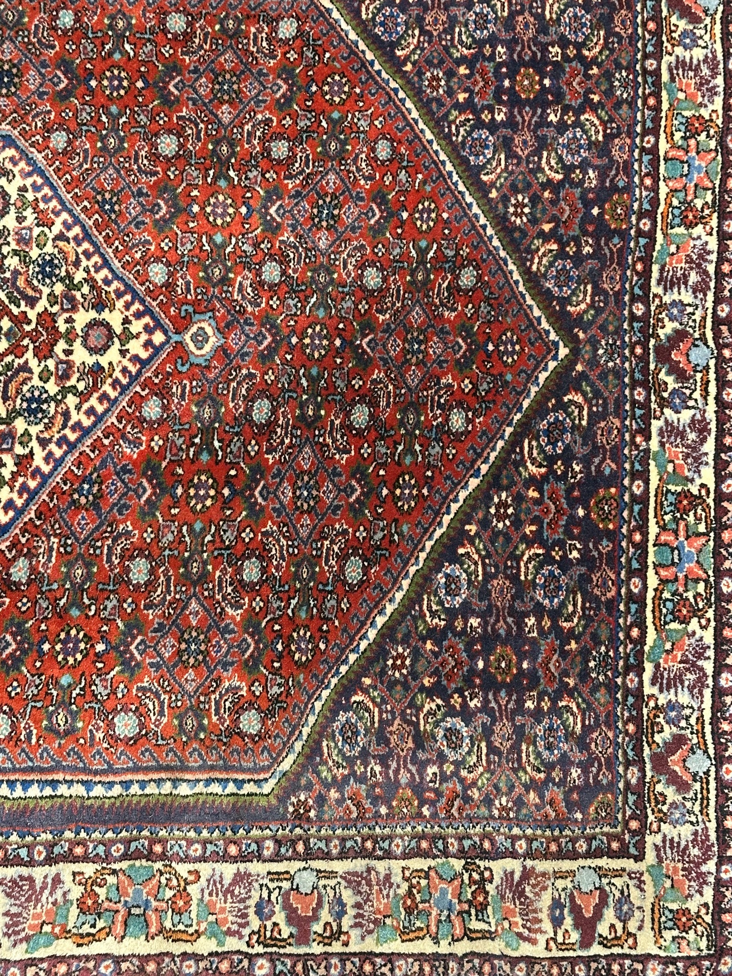 Orientteppich handgeknüpft Bidjar Medaillon Wolle 133 × 92 cm