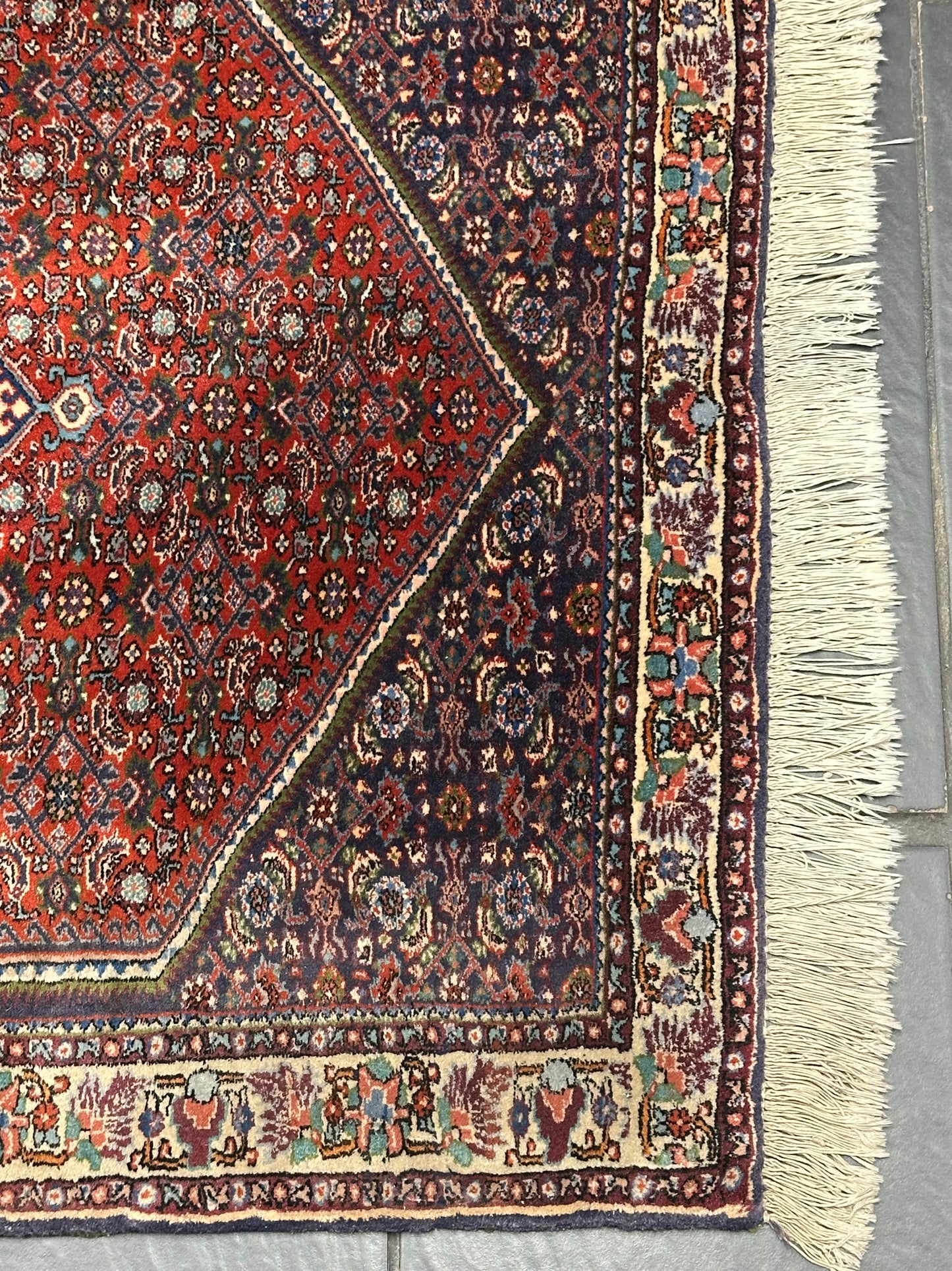 Orientteppich handgeknüpft Bidjar Medaillon Wolle 133 × 92 cm