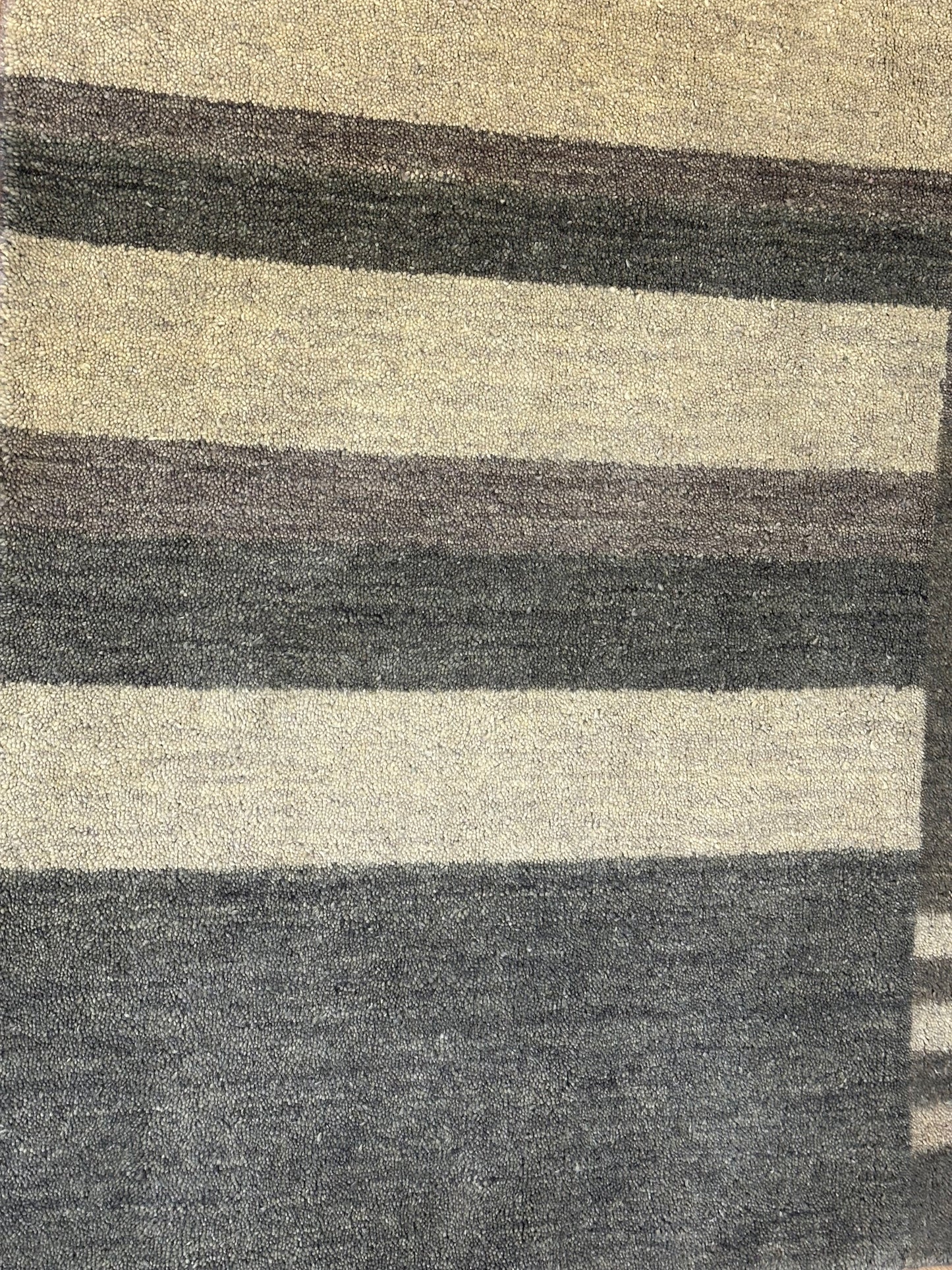 Gabbeh Teppich Schurwolle mit modernem Streifen Blockdesign