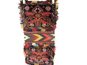 Orientteppich handgeknüpft Gaschgai Salztasche Wolle 100 × 45 cm