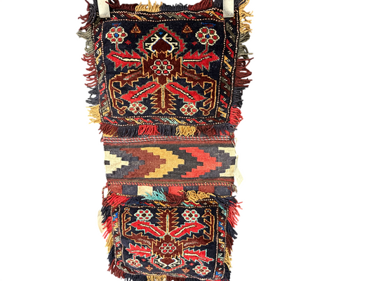Orientteppich handgeknüpft Gaschgai Salztasche Wolle 100 × 45 cm