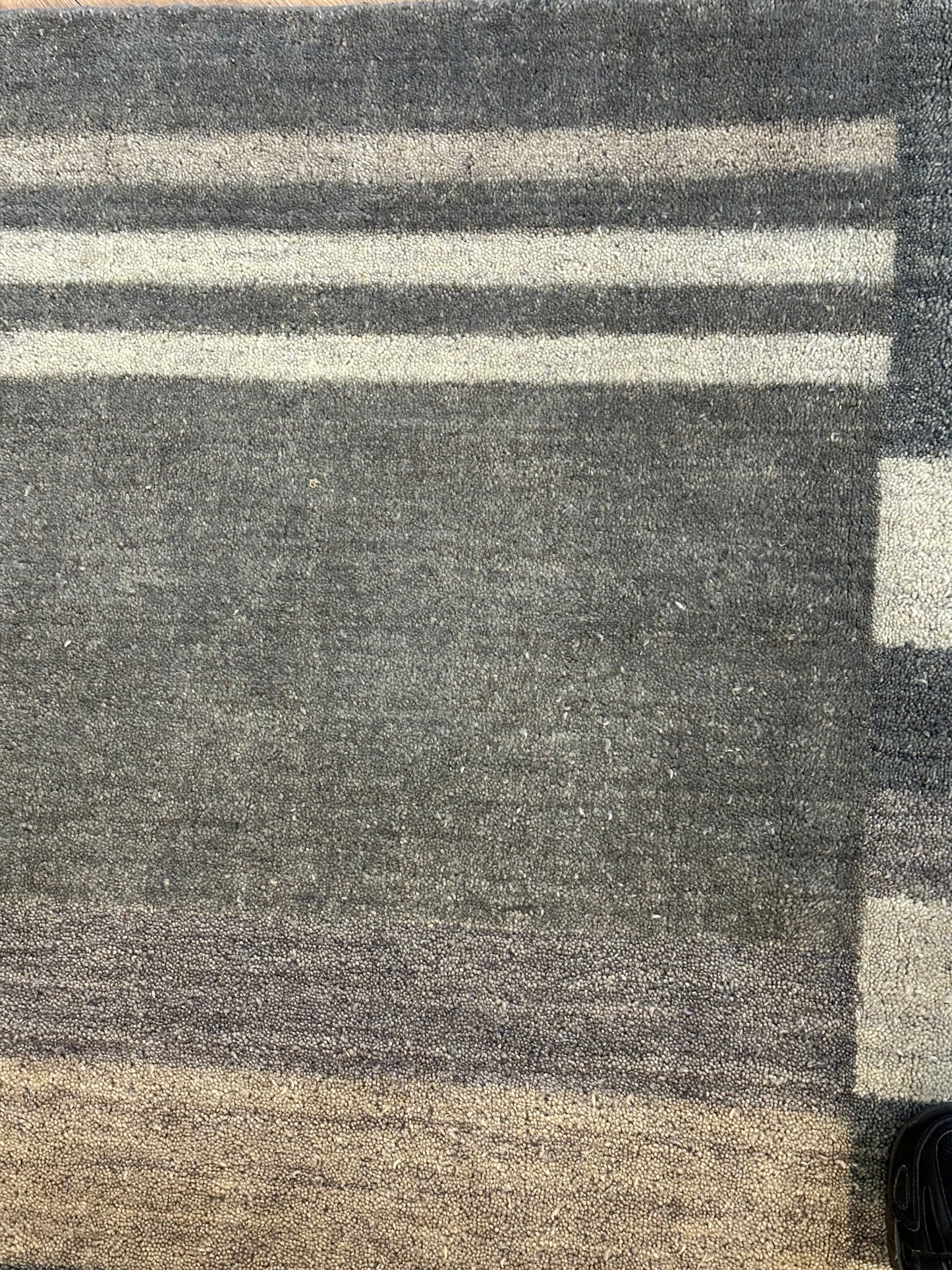 Gabbeh Teppich Schurwolle mit modernem Streifen Blockdesign