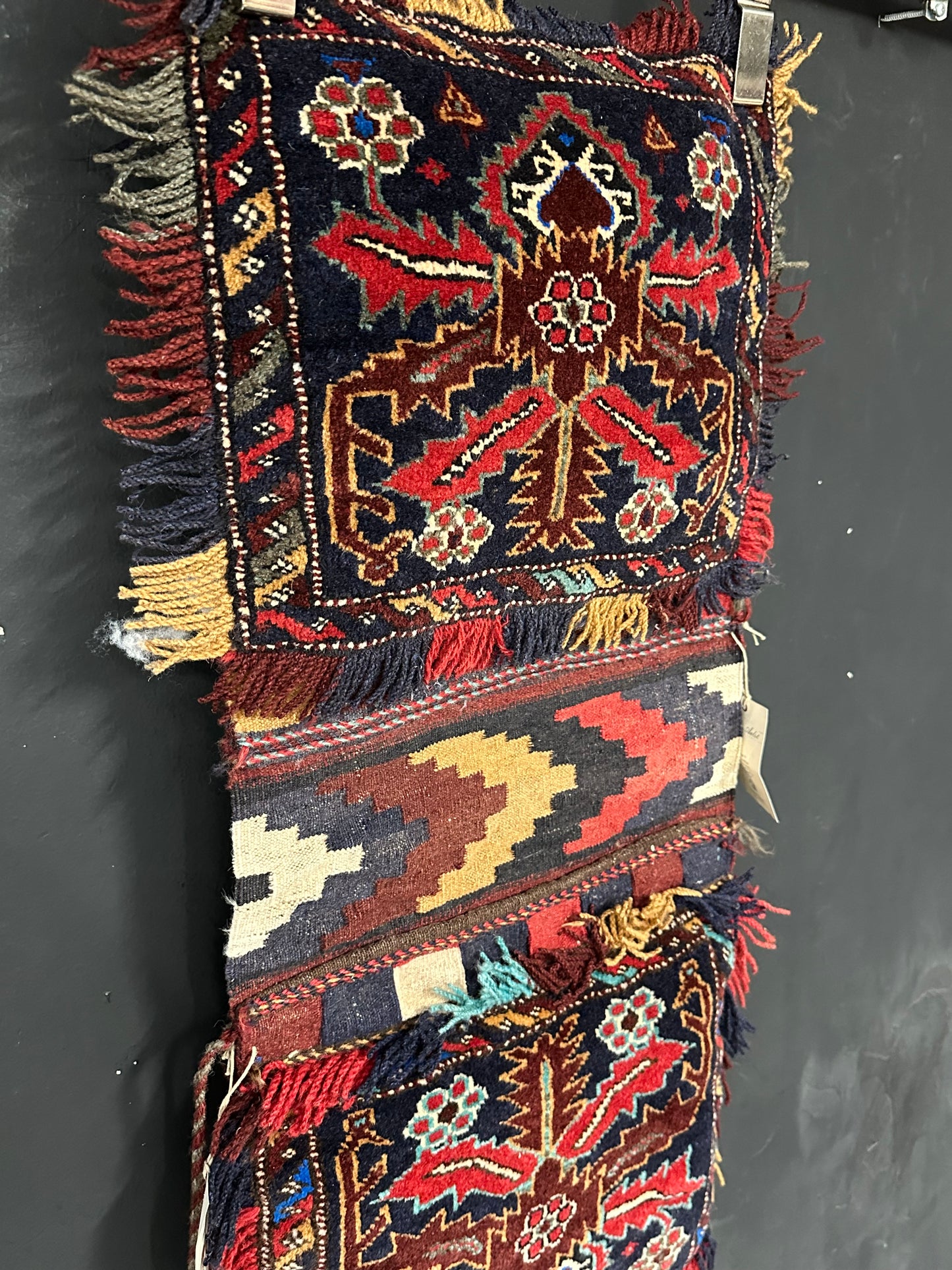 Orientteppich handgeknüpft Gaschgai Salztasche Wolle 100 × 45 cm