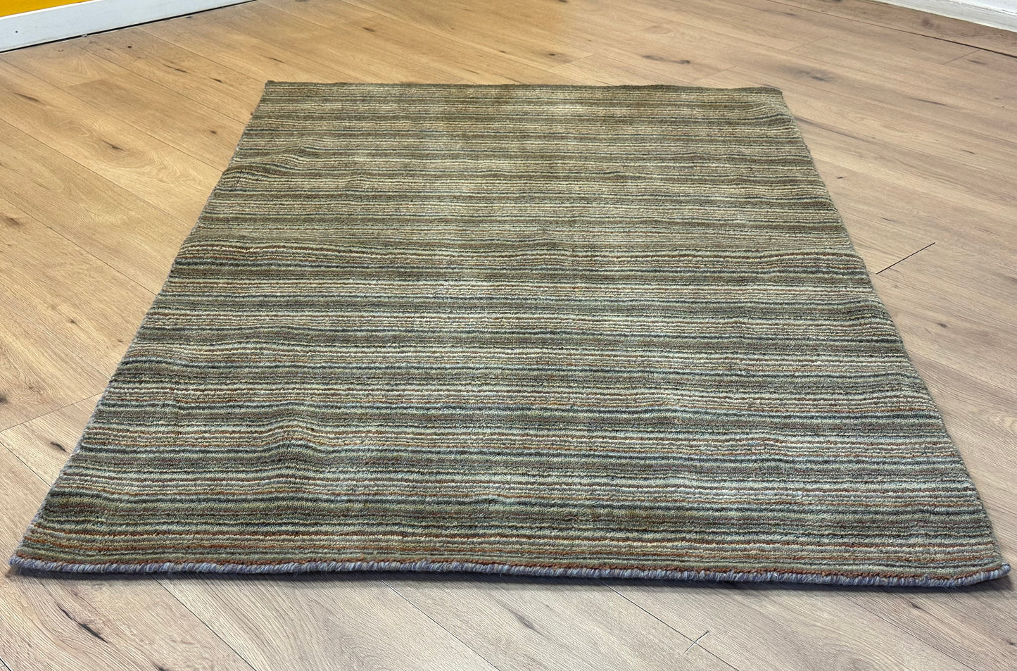 Gabbeh Teppich Schurwolle mit Streifenmuster in Naturfarben