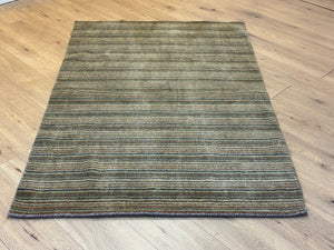 Gabbeh Teppich Schurwolle mit Streifenmuster in Naturfarben