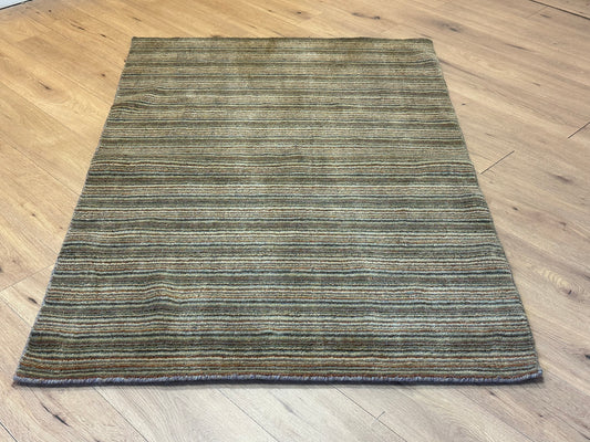 Gabbeh Teppich Schurwolle mit Streifenmuster in Naturfarben