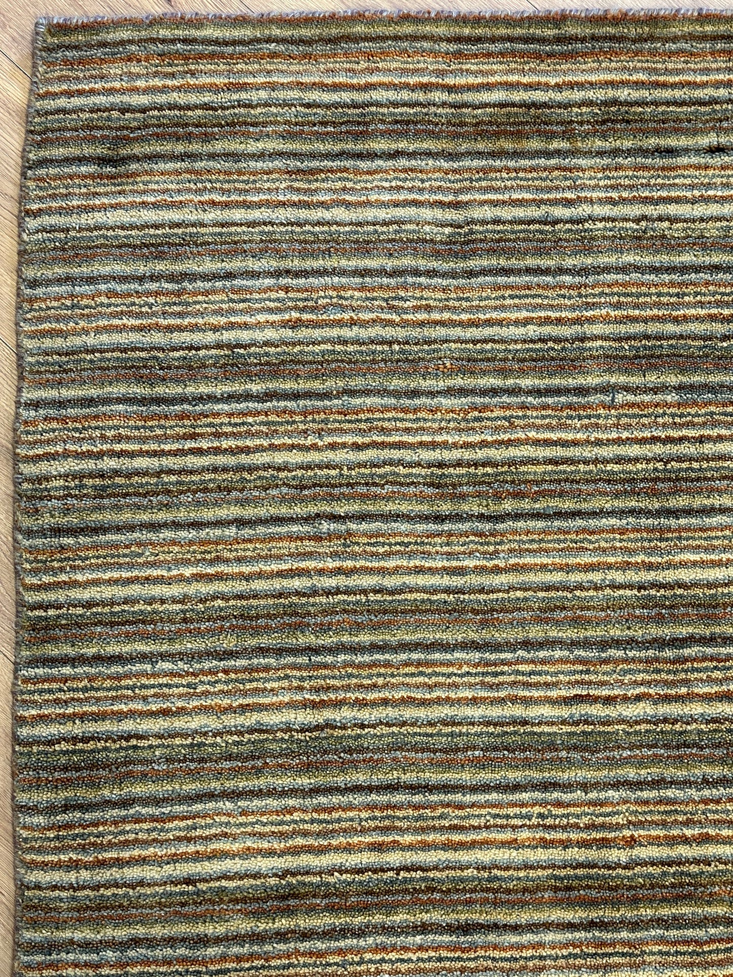 Gabbeh Teppich Schurwolle mit Streifenmuster in Naturfarben