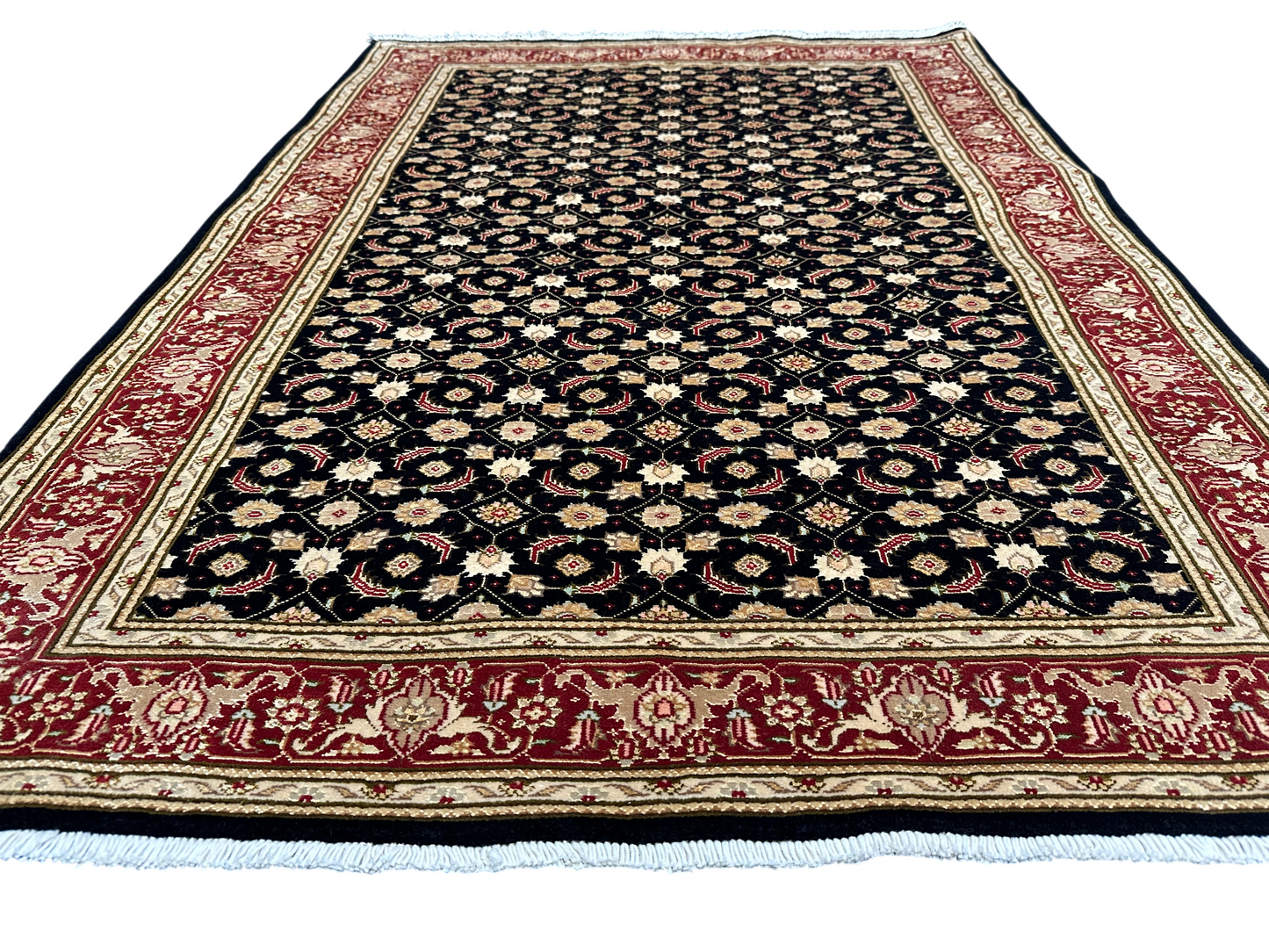 Orientteppich handgeknüpft Täbriz Mahi mit Seide 168 × 122 cm