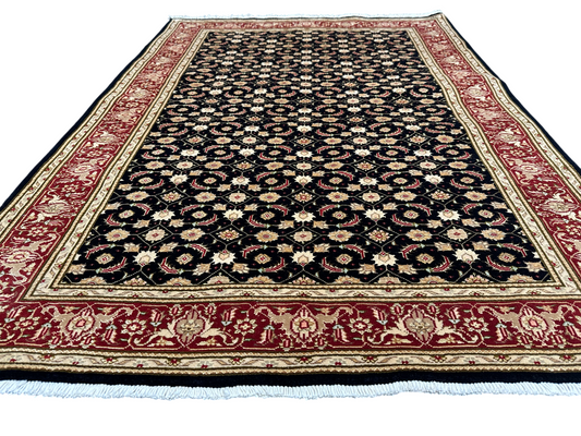 Orientteppich handgeknüpft Täbriz Mahi mit Seide 168 × 122 cm