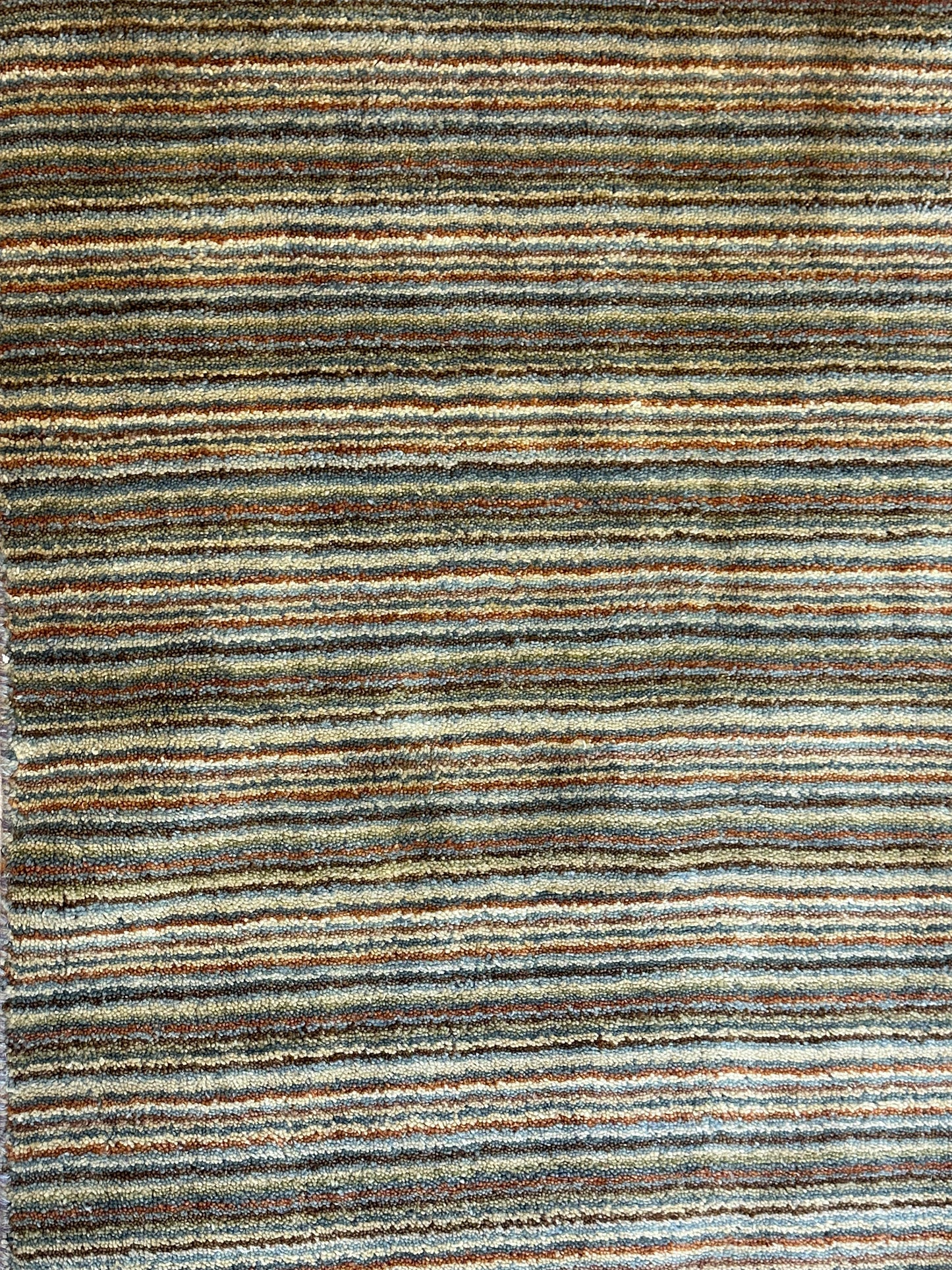 Gabbeh Teppich Schurwolle mit Streifenmuster in Naturfarben