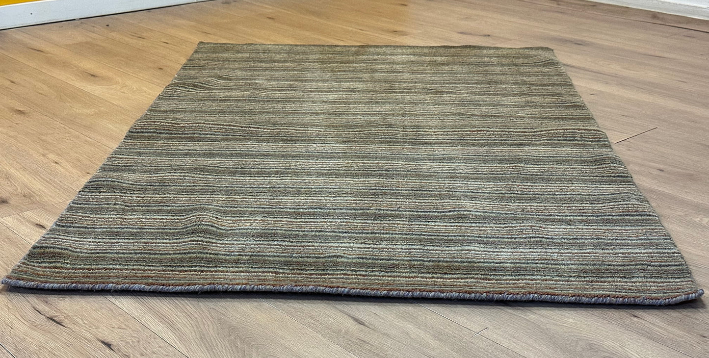 Gabbeh Teppich Schurwolle mit Streifenmuster in Naturfarben