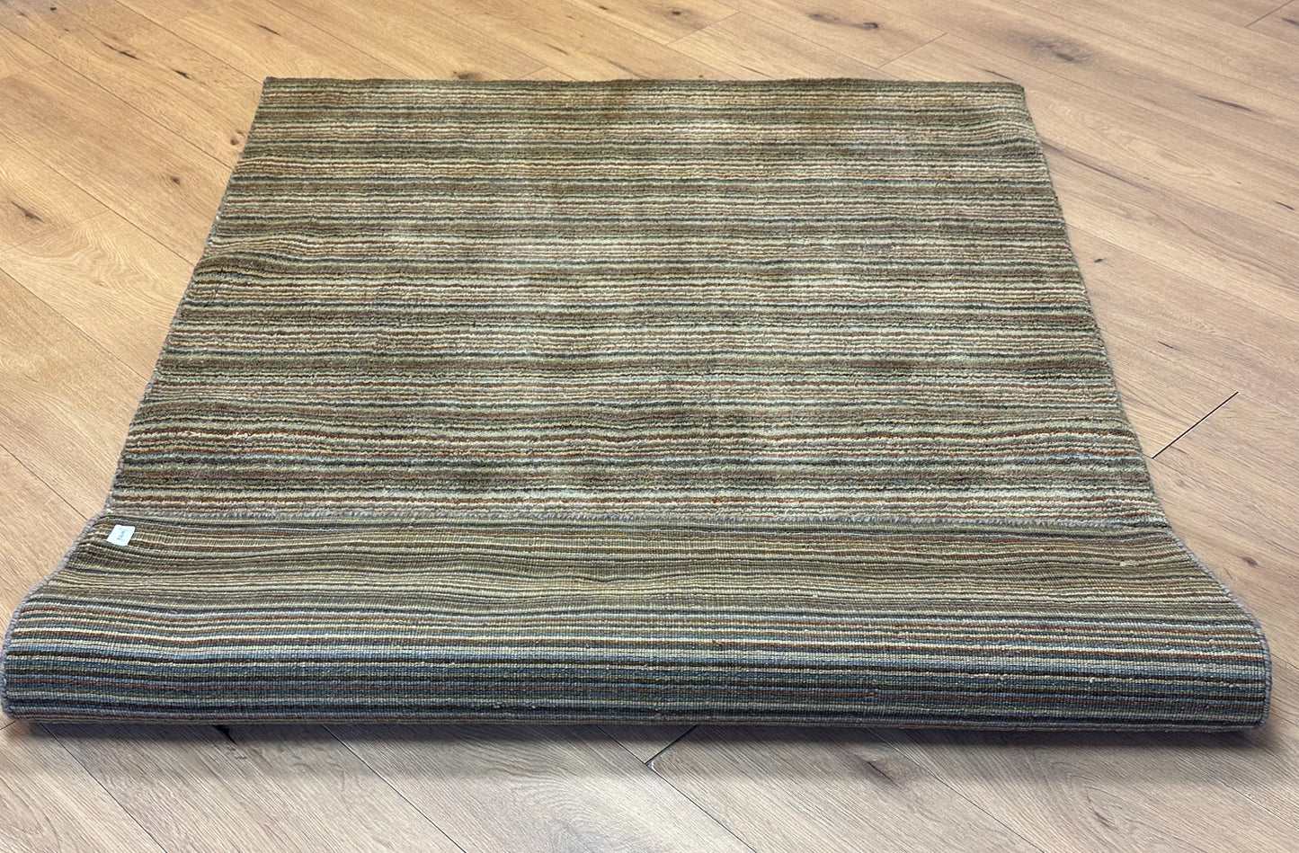 Gabbeh Teppich Schurwolle mit Streifenmuster in Naturfarben