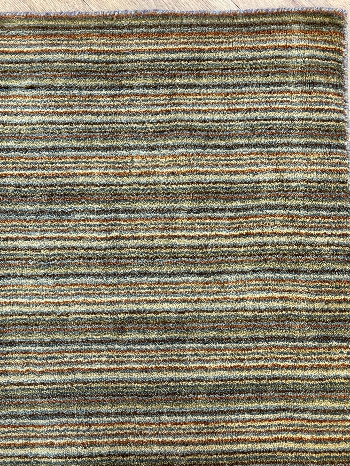 Gabbeh Teppich Schurwolle mit Streifenmuster in Naturfarben