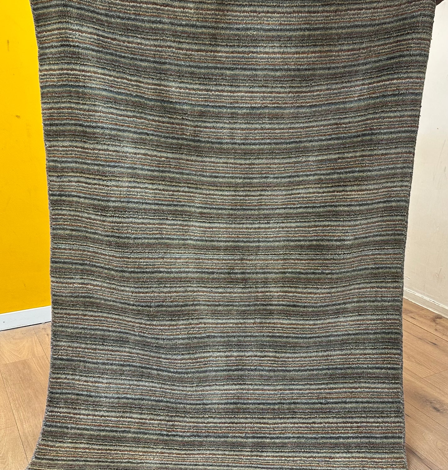 Gabbeh Teppich Schurwolle mit Streifenmuster in Naturfarben